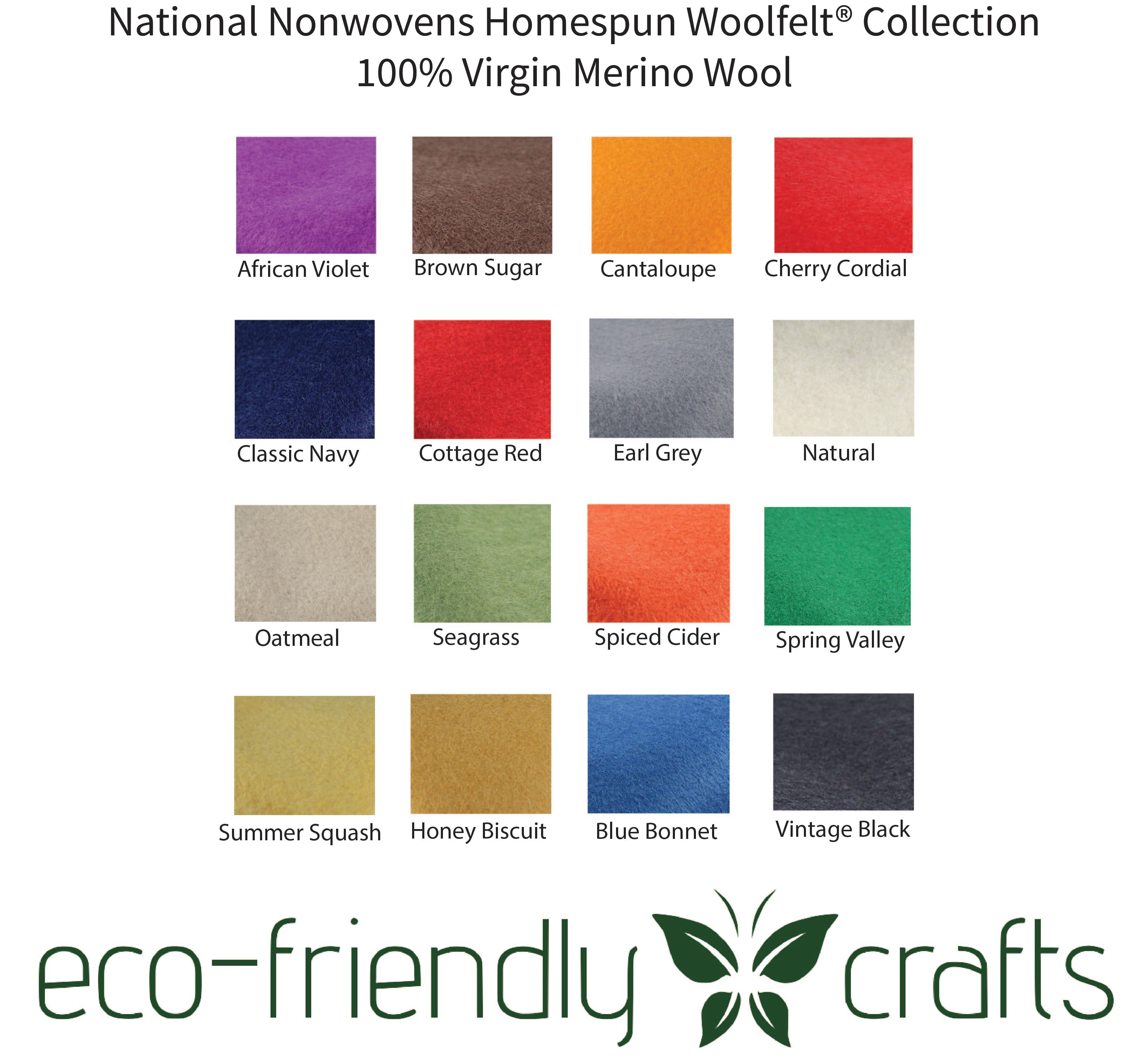 100% Wool Felt Bundle Pack- National Nonwovens HomeSpun Collection –  EcoFriendlyCrafts
